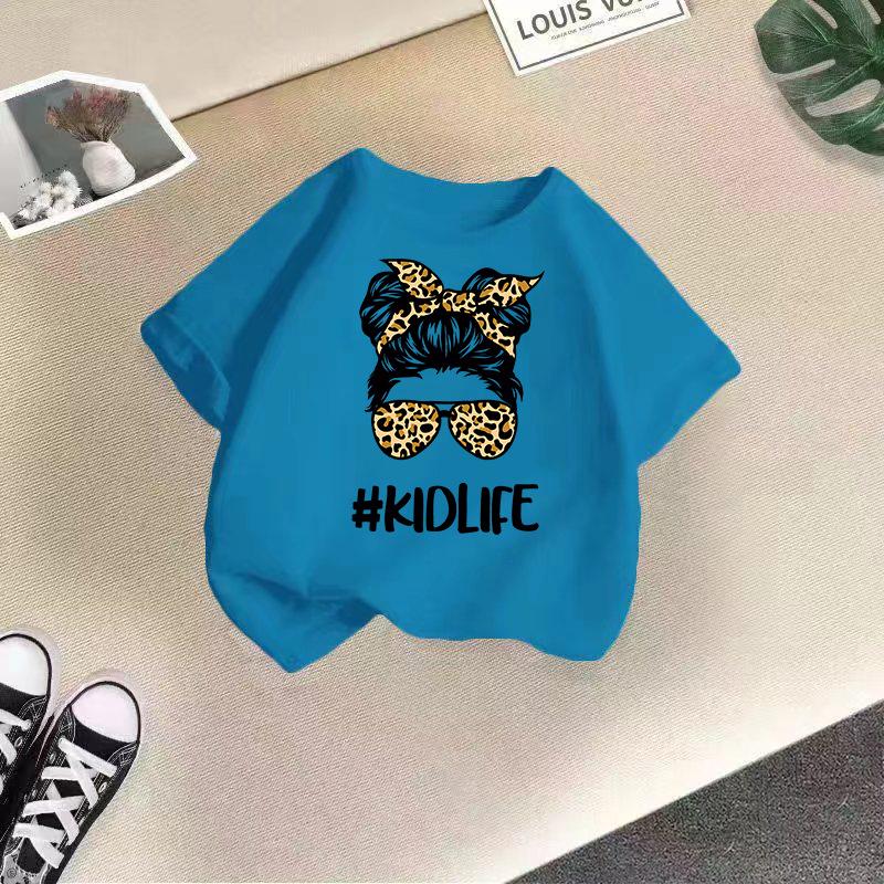 Унисекс летняя хлопковая футболка для детей 2024 – Модная с коротким рукавом и круглым вырезом для мальчиков и девочек