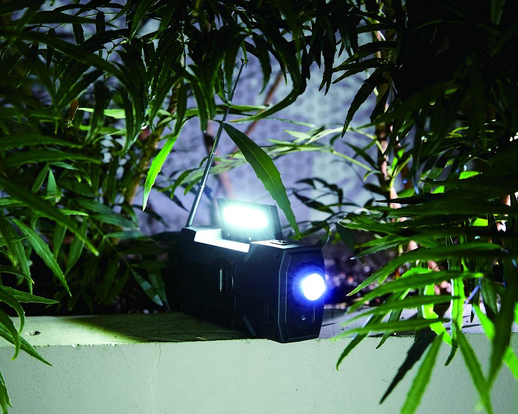 Sunway Solar AM/FM Radio Light, Black, Approx. 5.5 X 16 X 7.5 Cm, 5-in-1 Function, PL-165