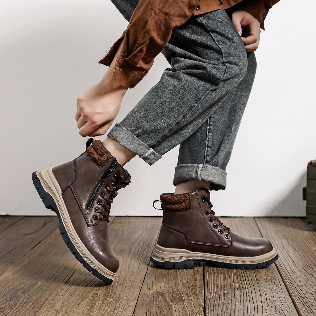 Work Safety Boots Men Steel Toe Safety Work Shoes Waterproof Indestructible Shoes Anti-smash Fashion Sneakers Work Footwear