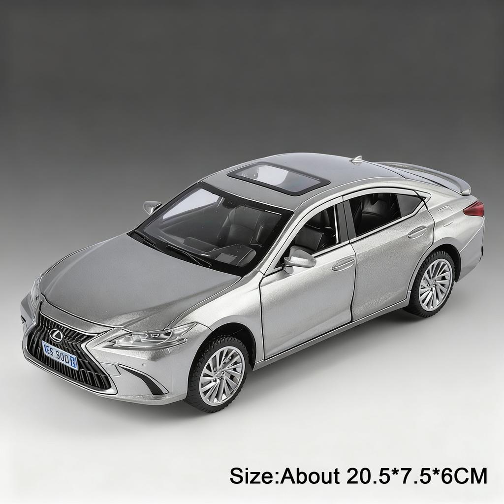 1:24 Scale ES300H LX570 Car Model Toy Sound Light Pull Back Doors Opened High Simulation Cars Models for Boys Ornaments