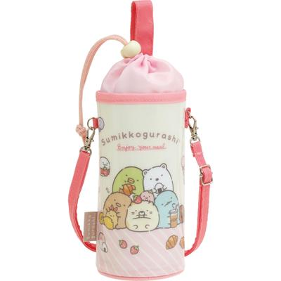 Пластиковый чехол для бутылки Sumikko Gurashi розовый CA62101 San-X H230×90