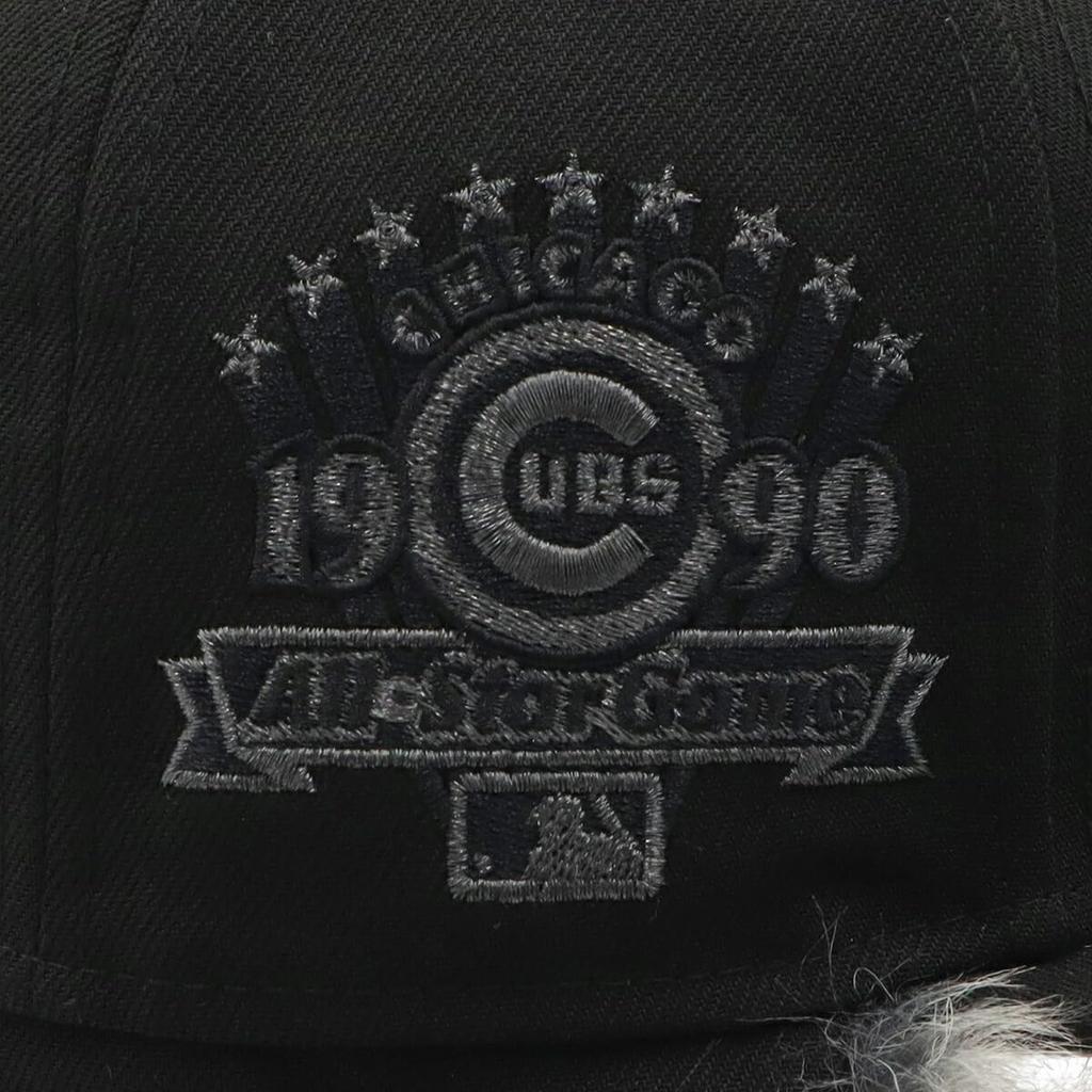 New Era Кепка 59FIFTY с отворотами и боковым патчем MLB Chicago Cubs Черная 7 5/8