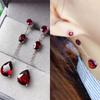 Классические Роскошные Серьги с Рубинами для Женщин Длинные Серьги-Кисточки в Виде Капли Воды Красные Драгоценные Камни Висячие Серьги Китайский Стиль Банкетные Свадебные Украшения