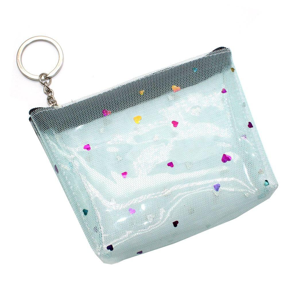 Zipper Transparent Coin Purse Candy Color Card Storage Bag Simple Small Wallet Lady