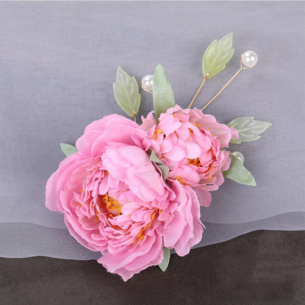 Цветочная брошь, заколка для волос с цветком, головные уборы, заколки для укладки волос, очаровательные пучки для волос невесты, женщины и девушки