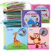 Three-Dimensional Baby Cloth Book Early Education Toy 4 Pages 8 Sides English Palm Book Animal Clothing Cognitive Baby Cloth Book