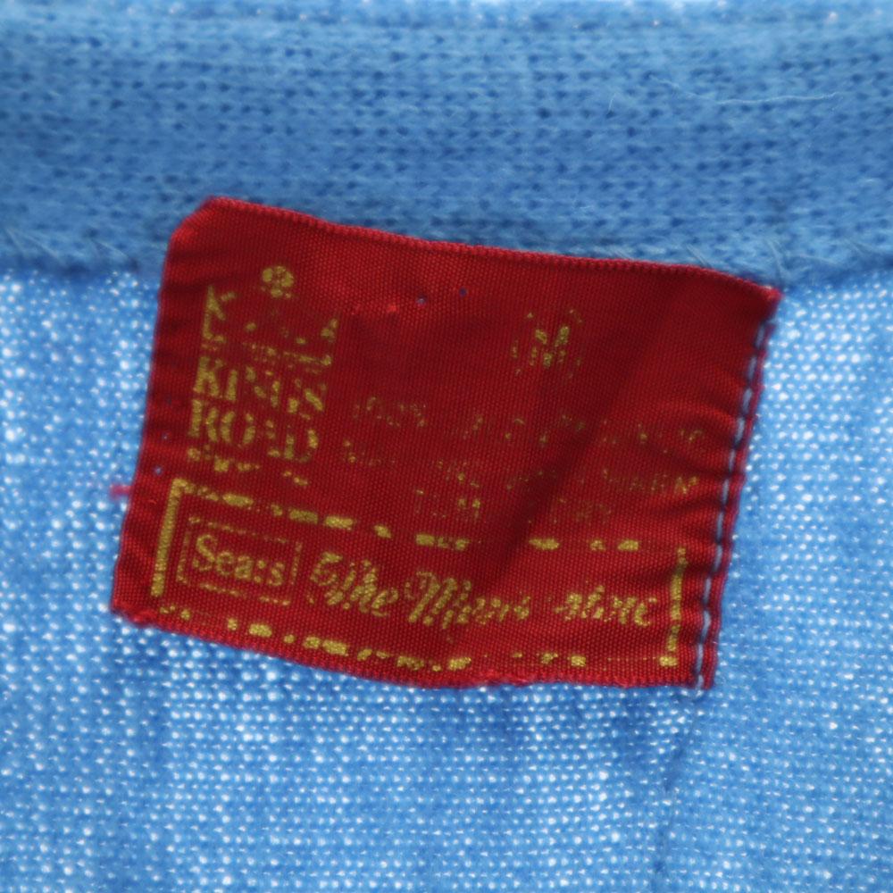 Sears Винтажный вязаный кардиган Kingsroad с длинным рукавом 70-х годов M Синий KINGS ROAD Мужской Б/У