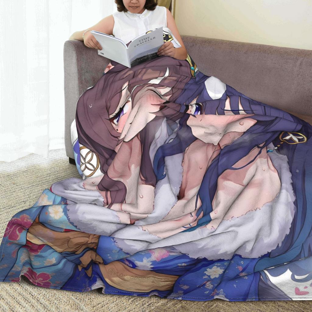 Uma Musume Pretty Derby Одеяло Флис Весна/Осень Многофункциональное Легкое Плед для Дивана Улицы Плюшевое Тонкое Одеяло