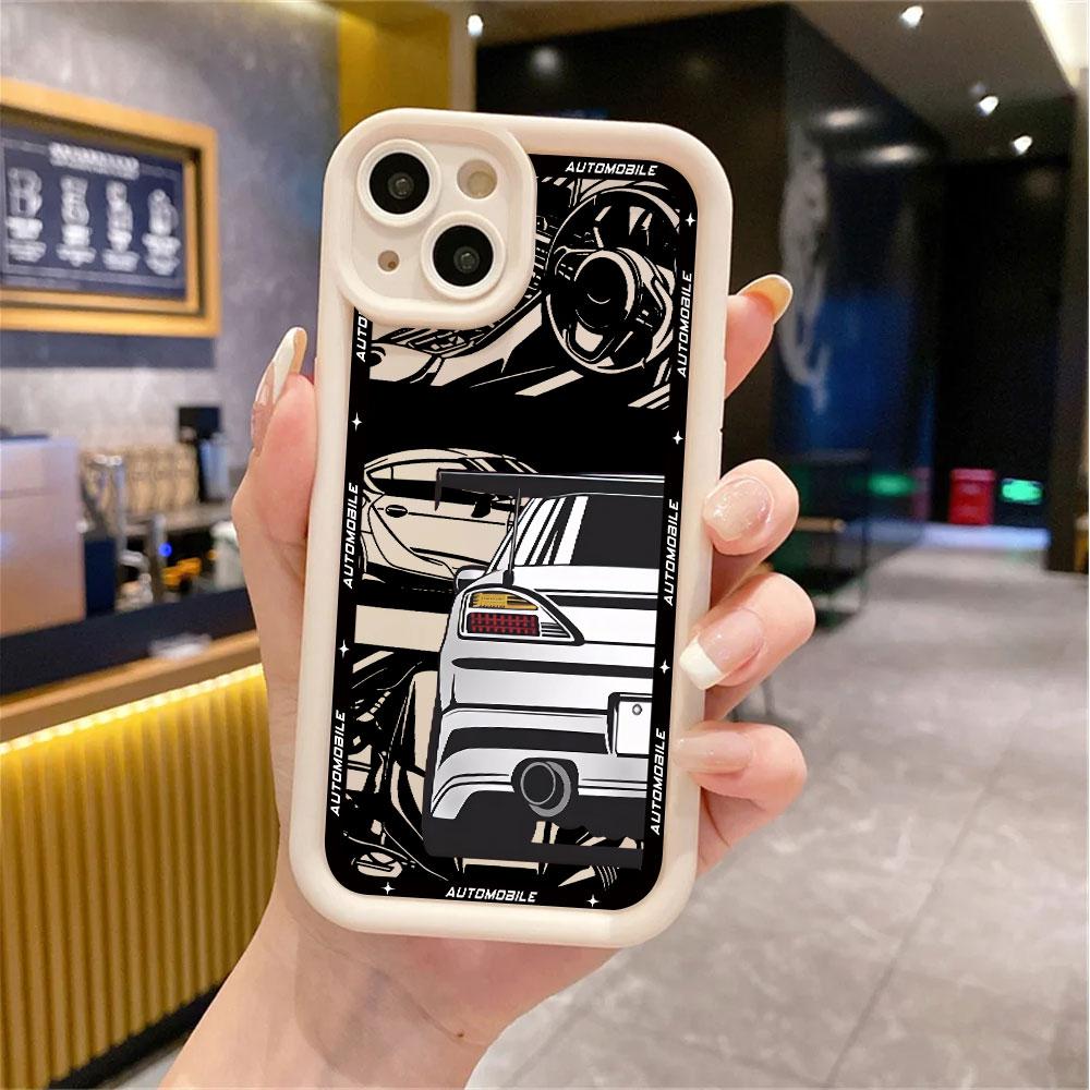 Крутой чехол для телефона автомобиля для iPhone 17 Air 16 e 15 14 13 12 11 Pro Max Plus Mini SE 2020 2022 Мягкая задняя крышка