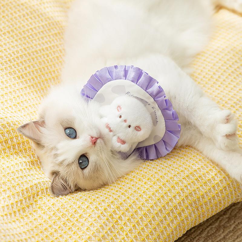 Universal Cute Cat Scarf Puppy Dog Bigbear Pet Bib Elastic Lace-Up Decorative Saliva Towel