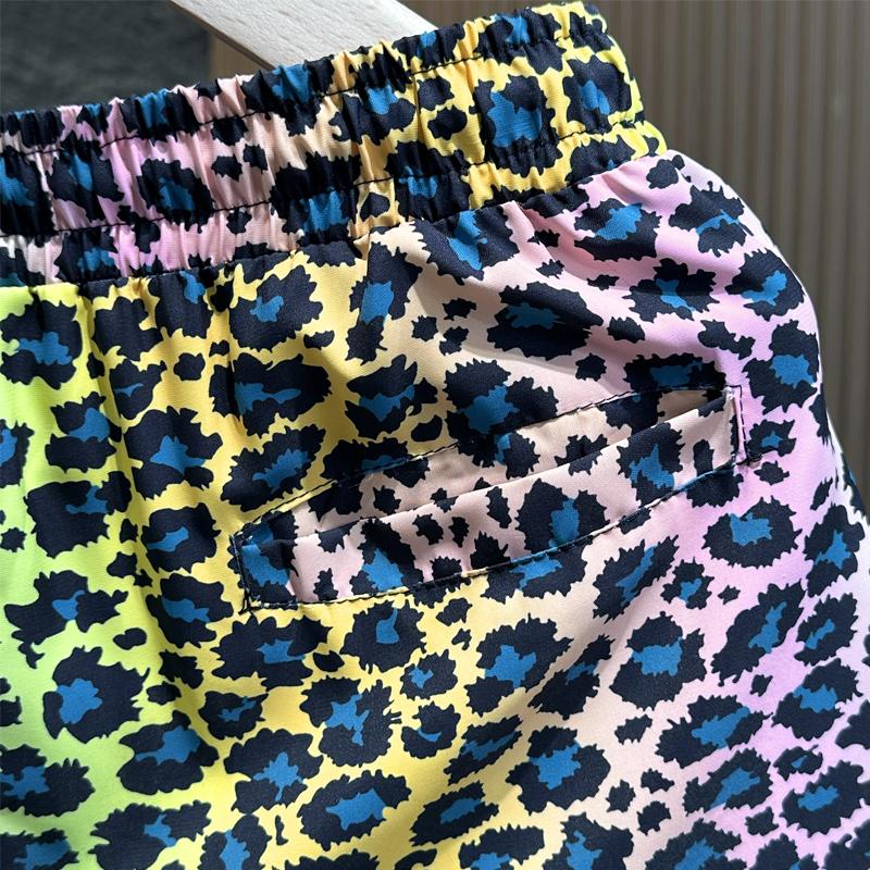 Плюс размер M-7XL летние шорты мужские эластичный пояс леопардовый принт повседневные шорты летняя одежда