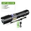9000LM XHP360 Мощный фонарик высокой мощности Тактический фонарик Перезаряжаемый фонарик Ручная лампа Светодиодный фонарь для кемпинга
