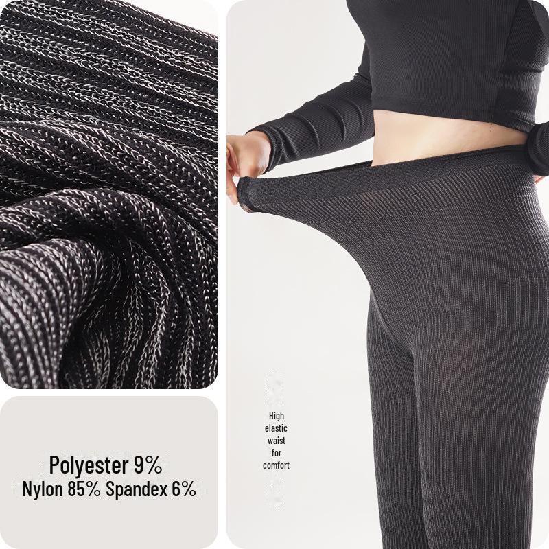 Носки Red Pepper Velvet — теплые колготки плотностью 120D на осень/зиму с утягивающим эффектом, поддержкой бедер и вертикальными полосками.