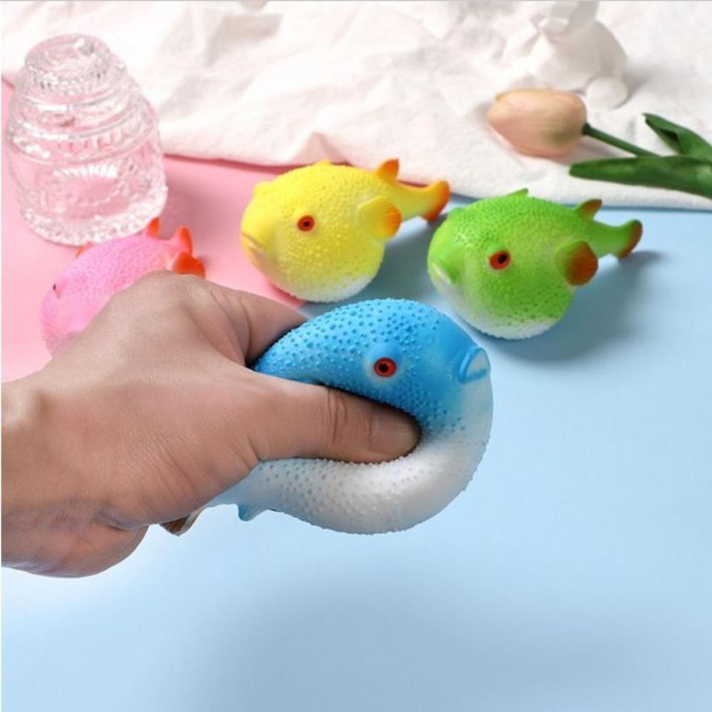 TPR Cute Pufferfish Stress Relief Toy Fall Prevention Decompression Slow Rise Stress Relief Toy Springback Soft Pinch Soft Toys