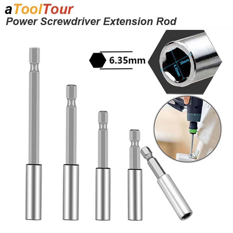 Screwdriver Bit Extension Rod 1/4 Hex Batten Head Quick Change Power Screw Driver Adapter Attachment Long Handle Magnetic Tool