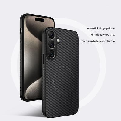 Для Samsung Galaxy A05S Для Магнитного Чехла для Телефона Magsafe для Samsung Galaxy A05S Беспроводная Зарядка Ударопрочная Крышка из Углеродного Волокна