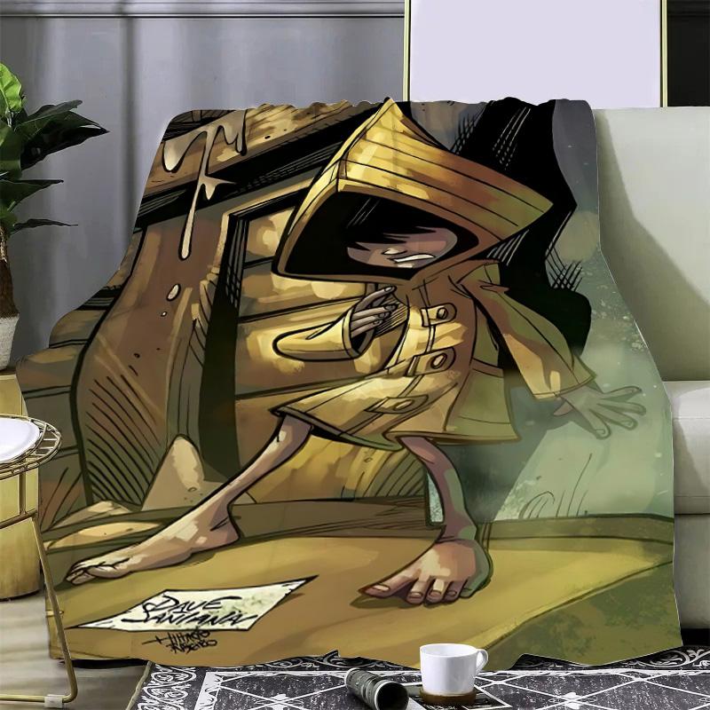 Плед с принтом хоррор-игры Little Nightmares Пледы для пикника Теплый плед Мягкий удобный плед Для дома в путешествие Подарок на день рождения