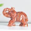 Смоляная фигурка слона с кристаллами и полудрагоценными камнями для украшения офиса и вечеринок