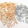 100 шт. Винтовые штифты с ушком и крючком, 8/10 мм, позолоченные/посеребренные, застежка, фурнитура для изготовления ювелирных изделий своими руками