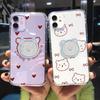 Чехол для телефона с милым медведем на кронштейне для iPhone SE 2020 SE3 2022 13 12 Mini 11 Pro 7 8 5 6 6S Plus X XR XS Max, мягкий держатель-подставка