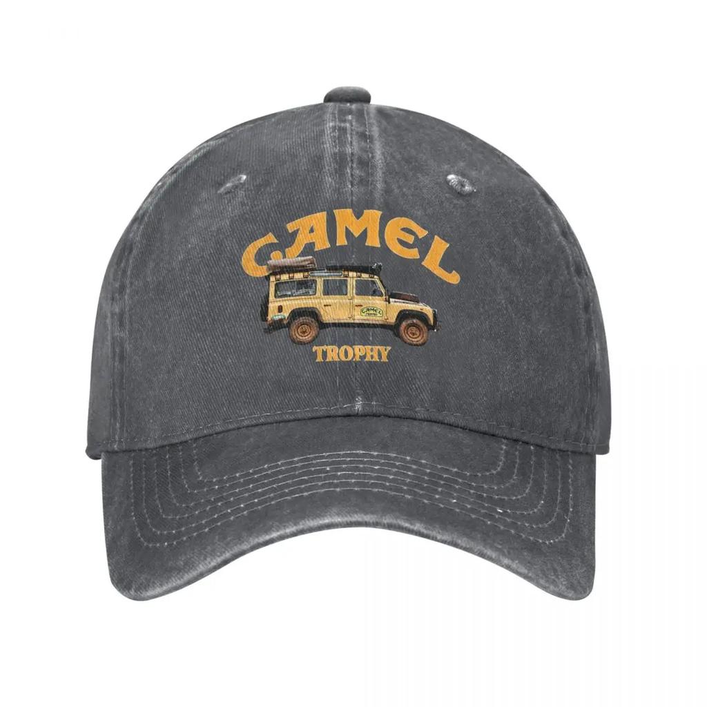 Camel Trophy Style Baseball Caps Distressed Denim Washed Hats Cap Vintage Outdoor Workouts Adjustable Snapback Cap