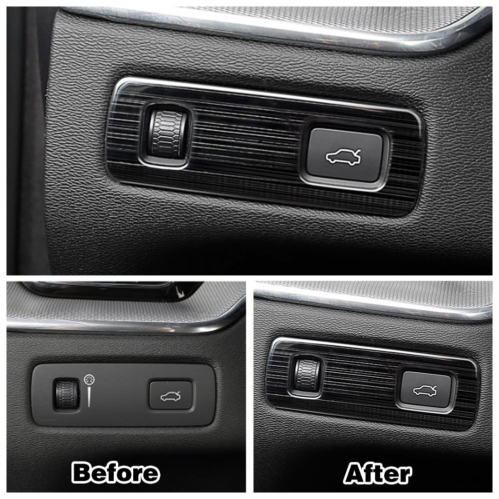 For Volvo XC60 2018-2022 Headlight Switch Button Decoration Cover Air Conditioner Vent Outlet Trim Interior Black