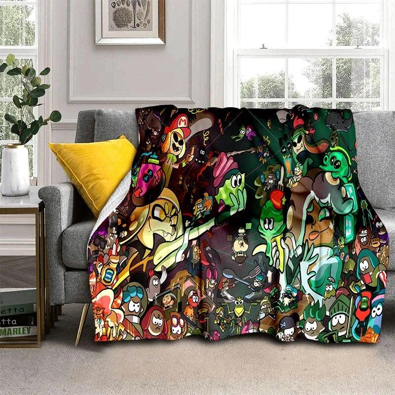 3D Games Splatoon,PC Gamer Cartoon Blanket,Soft Throw Blanket for Home Bedroom Bed Sofa Picnic Travel Office Cover Blanket Kids