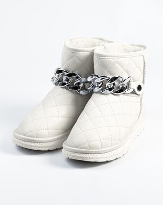 Угги кожаные с цепью Lonza 21828 36 Молочный