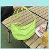 Trendy Minimalist Korean Style Shoulder Bag Soft Nylon Material With Zipper