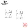 Trustdavis Real 925 Silver Fashion and Cute Cat Stud Earrings for Women Daily Wear Jewelry Gift DS4885