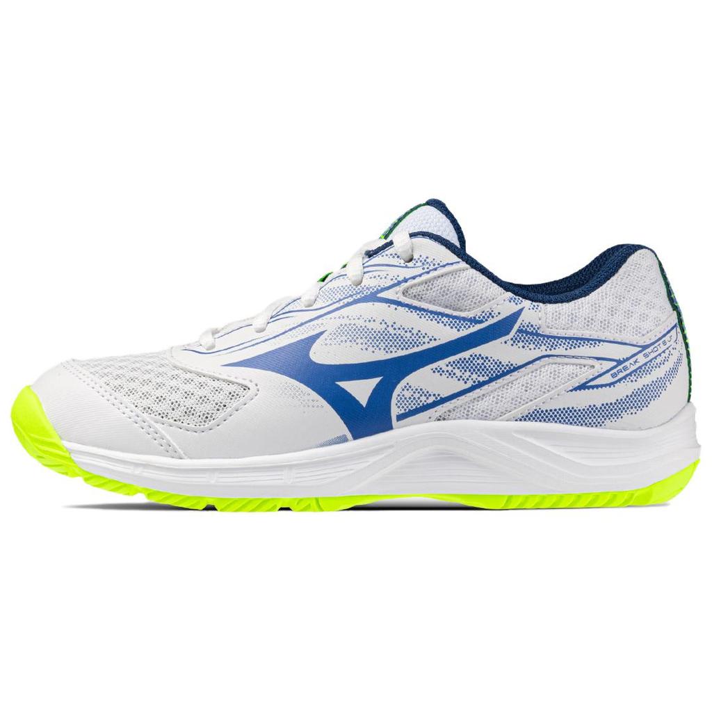 Mizuno Break Shot 5 Jr. Ac Comfortable Fit Low Top Tennis Shoes Unisex Sneakers White Blue 61GA255521