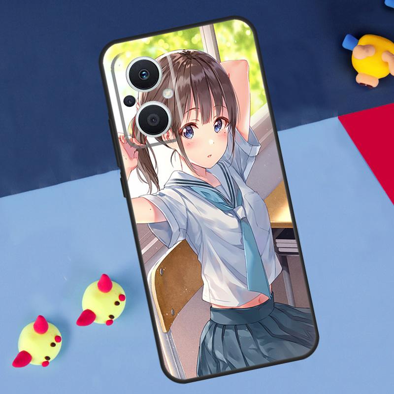 Аниме девушка мультяшная япония милый Для OPPO Reno 14 13 12 11 10 Pro 8T 11F 12F 13F 14F 7 8 Lite OPPO Find X8 X6 X5 X9 Pro Чехол