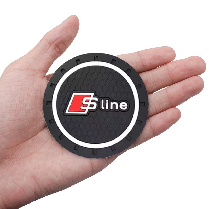 Sline S line Автомобильный интерьер Коврик противоскользящий для подстаканника Силиконовые подставки для zbts2 A1 A3 A4 A5 A6 A7 A8 B8 Q2 Q3 Q5 Q7 Q8 TT Аксессуар