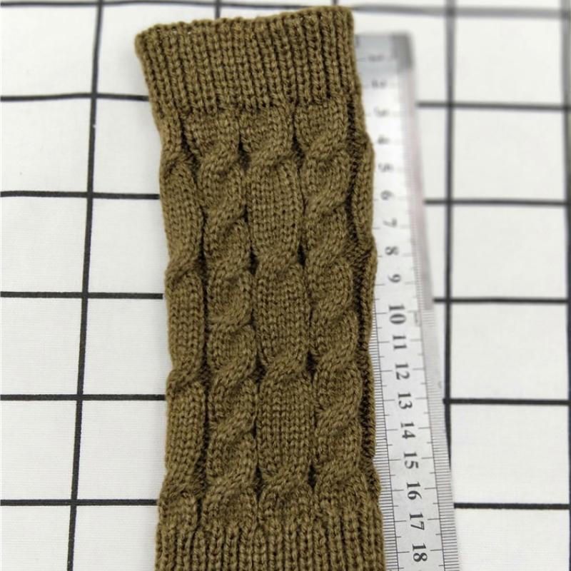 New Women Hand Warmer Autumn Winter Fashion Knitting Faux Wool Mitten Warm Fingerless Female Gloves