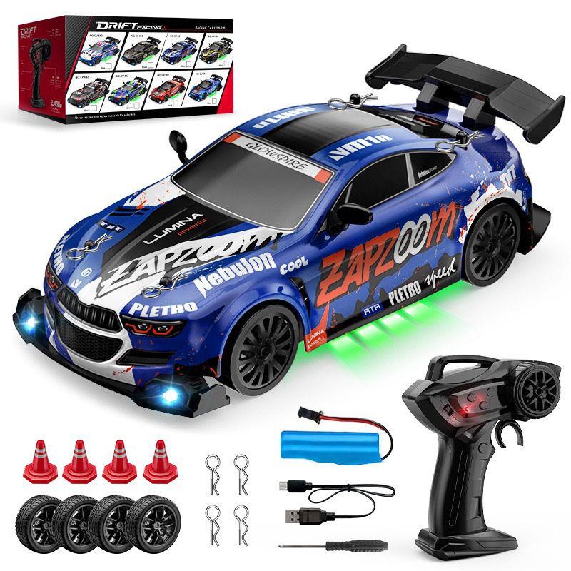 1/24 Scale Remote Control Drift Car 4WD Racing Vehicle High Speed LED Lights Kids Toys Multiplayer Game Gifts For Boys