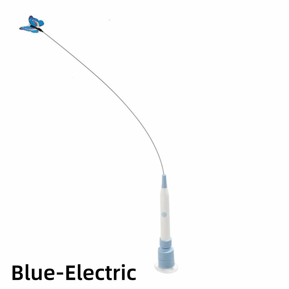 Switchable Butterfly Pattern Cat Teasing Stick Interactive Toy Removable Handle Automatic Cat Teaser 360° Swivel
