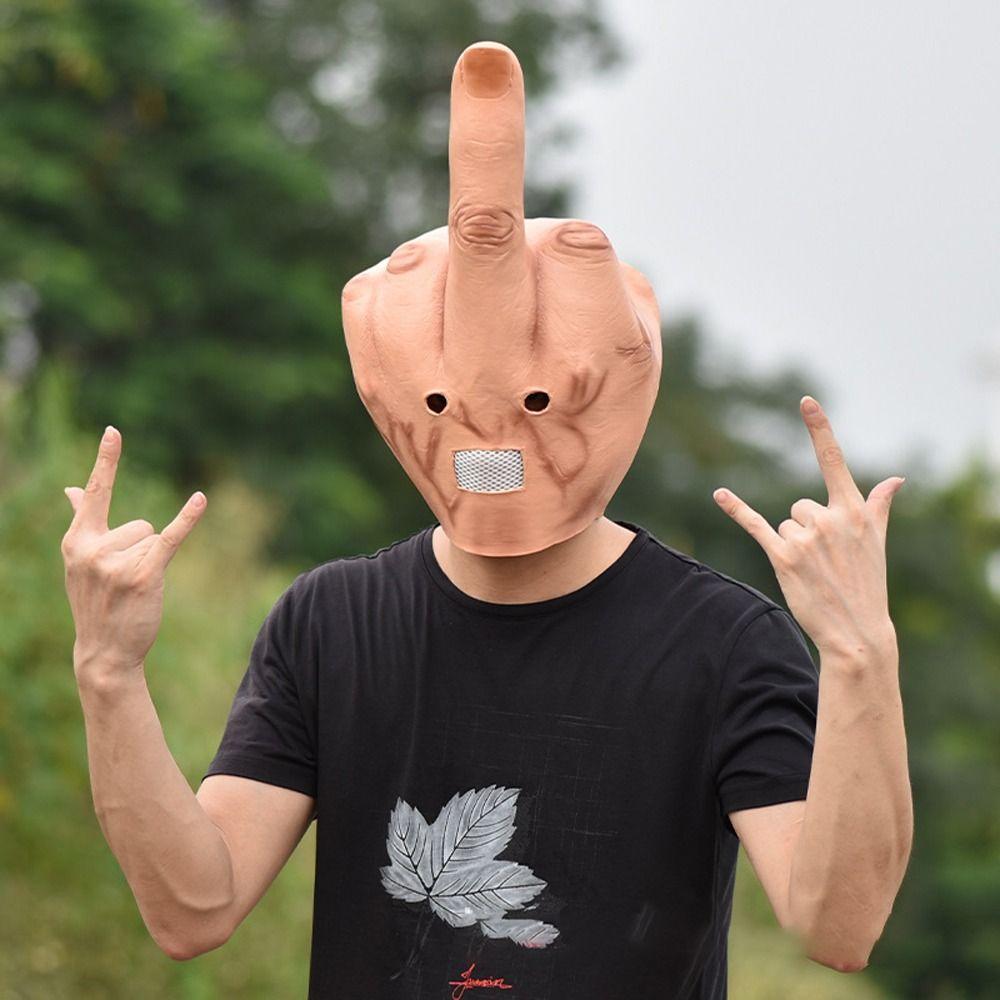 Vertical Middle Finger Despise Mask Give The Finger Spoof Headgear Props  Carnivals