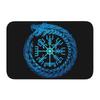 Valknut Symbol And Runes On Wood Front Door Mat Outdoor Waterproof Norse Viking Odin Doormat Kitchen Bedroom Entrance Rug Carpet
