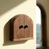 Rustic Style Solid Wood Switch Cover Double Door Design Switch Protector  Living Room