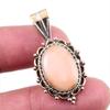 Натуральный розовый опал, драгоценный камень, стерлинговое серебро 925 пробы, двухцветный кулон 1,5 дюйма Z9Z35