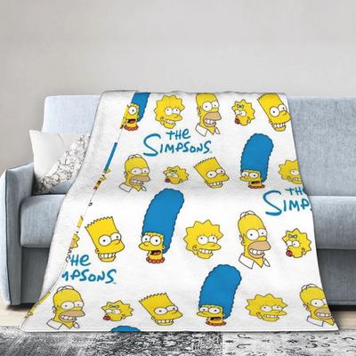 Плед S-Simpsons Фланелевый Текстильный Декор Многофункциональный Ультрамягкий Плед для Постели Дорожный Коврик Кусок