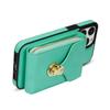 For iPhone 16 Pro Case Zipper Wallet Card Holder Leather+TPU Phone Cover with Strap