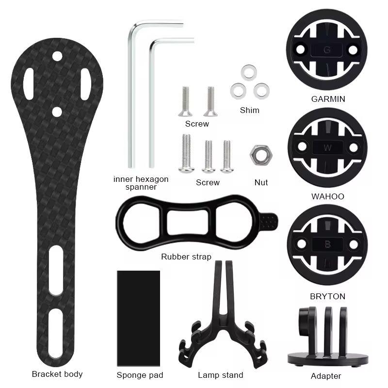 RIDERACE Держатель для велосипедного компьютера из углеродного волокна для серии Garmin Edge, GOPRO, для шоссейного велосипеда, кронштейн для крепления секундомера, подставка для спидометра