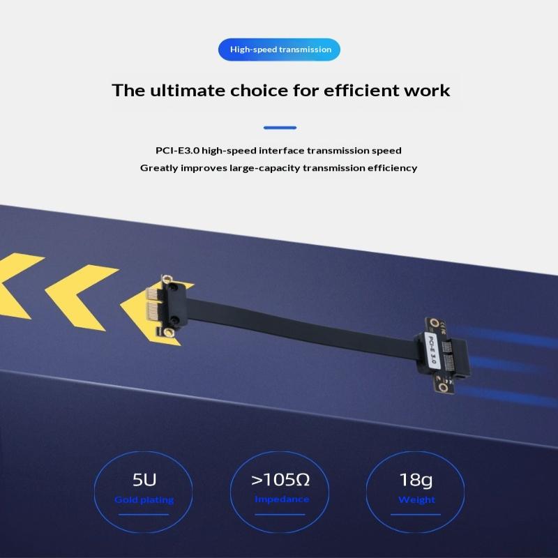 Pcie 3.0 X1 Riser Cable 90° Right Angle Extension Cable High-Speed Pci Express 1X Riser Card Ribbon Extender