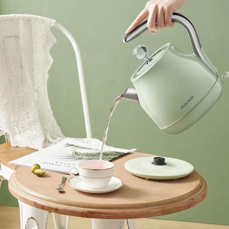 Retro 304 Stainless Steel Electric Kettle 220V Auto Power-off Household Water Boiling Machine 1.7L/1.5L Available