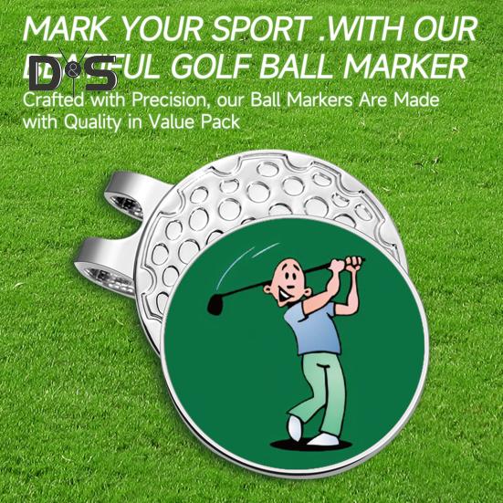 Маркеры для мячей для гольфа с магнитным зажимом для шляпы, прочная конструкция, компактный дизайн, портативный персонализированный набор маркеров для мячей и зажимов для шляпы