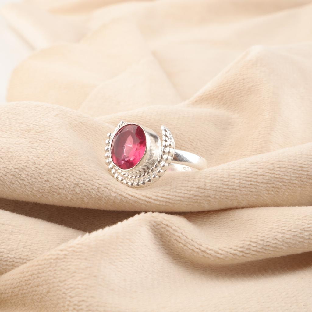 Rare Pink Tourmaline Gemstone 925 Sterling Silver Handmade Ring Gift For Wedding RR-48-11