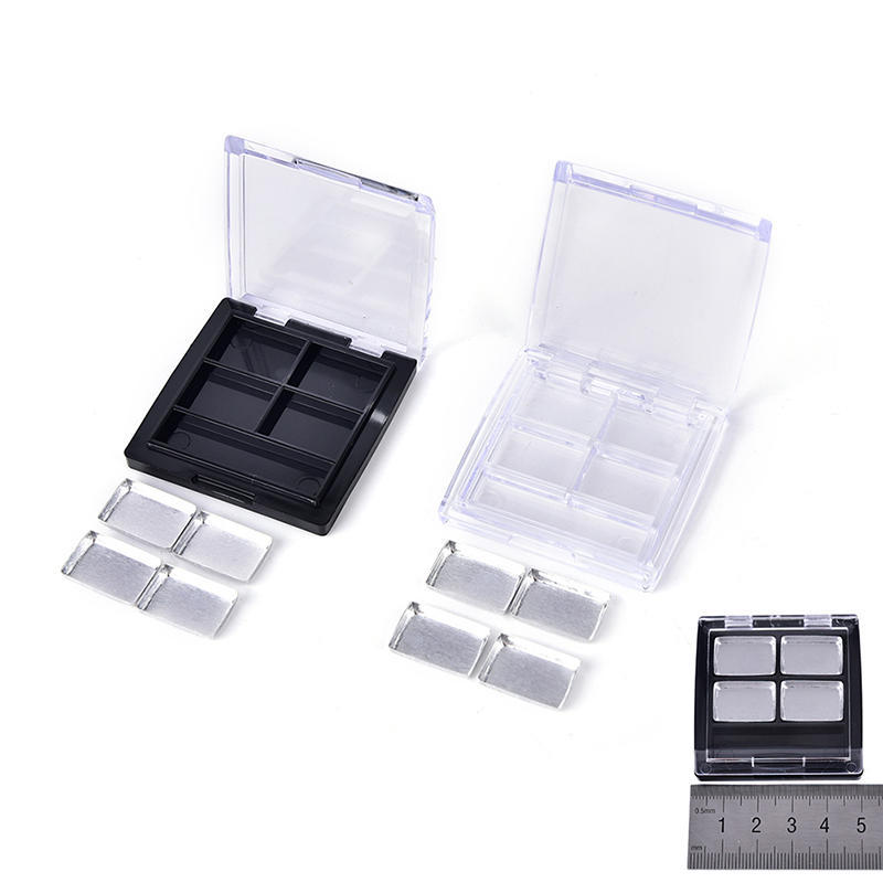 Empty 4 Square Grids Eyeshadow Lipstick Powder Box Case Cosmetic Packing+Palette