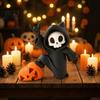 Unique Gifts for Horror Fans Little Pumpkin Skull Ornament, 3D Printed Halloween Decor, Cute Desktop Lightweight Figurine Home Table Decoration