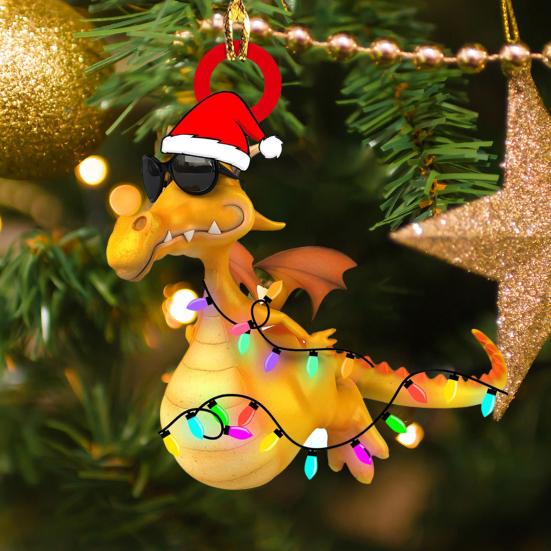 Рождественский дракон, подвесное украшение, акриловый многоразовый праздничный декор, украшение для рождественской елки, кулон, товары для вечеринок, подарок